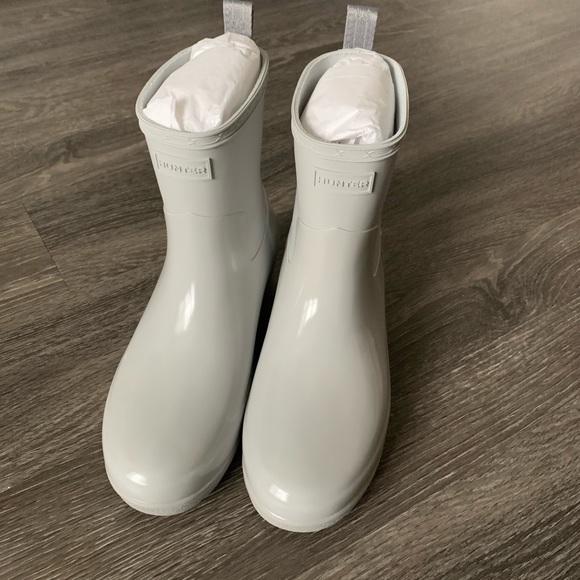 Hunter refined low heel biker gloss rain boot - Picture 4 of 7